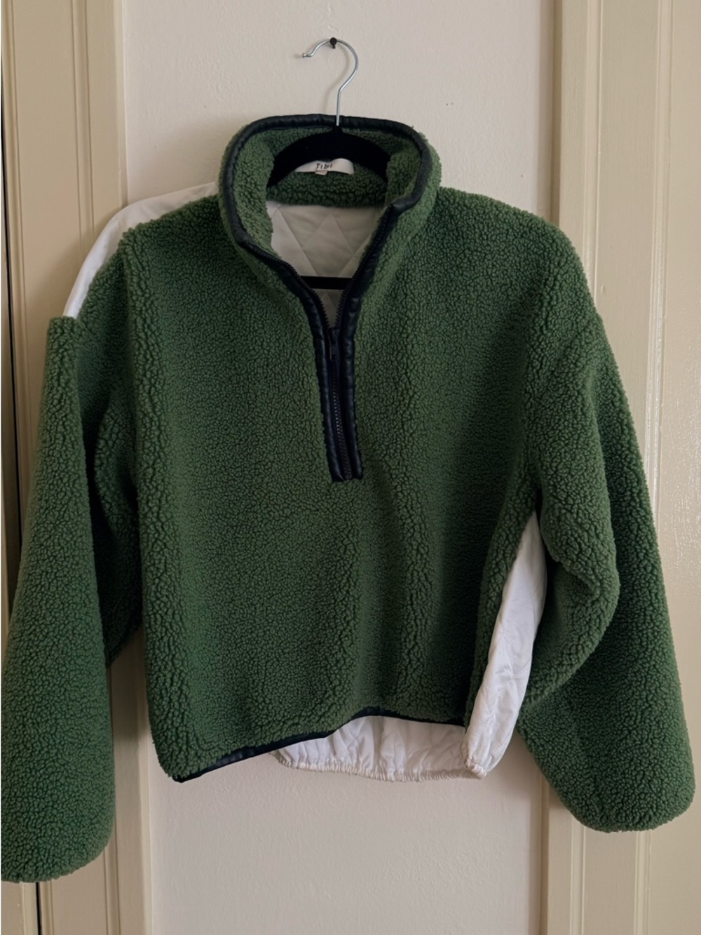 Tibi Fleece Quarter-Zip Pullover